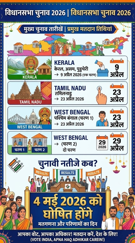 New Delhi: ECI Announces Schedule for 2026 Assembly Elections; Candidate Picture Becomes Clear in West Bengal
