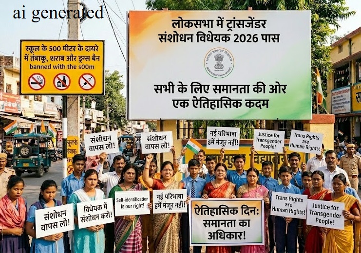 लोकसभा में ट्रांसजेंडर संशोधन विधेयक 2026 पास। नई परिभाषा, पहचान प्रक्रिया में बदलाव और स्व-पहचान प्रावधान हटाने को लेकर विवाद तेज।