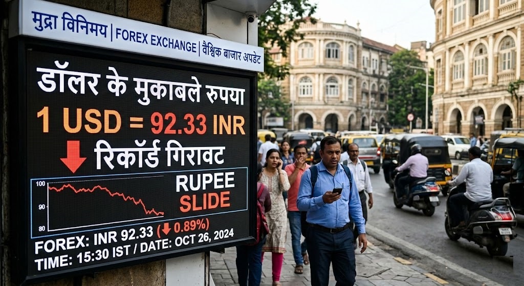 92.33 पर गिरा रुपया: क्या अब पेट्रोल, सोना और मोबाइल होंगे महंगे?