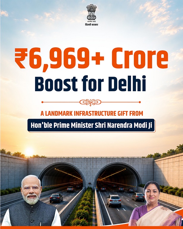 New Delhi: Delhi receives the gift of the 8-km Dwarka Tunnel project; CM Rekha Gupta expresses gratitude for PM Modi's decision.