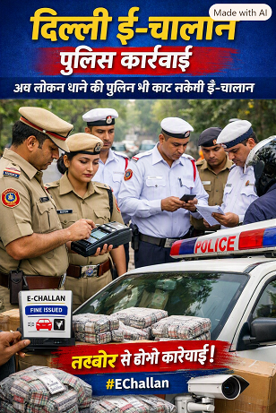 Delhi E-Challan: Local police stations will now also be able to issue e-challans; action will be taken based on photographs.