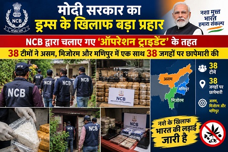 Operation Trident: Raids conducted at 38 locations across Assam, Mizoram, and Manipur; 18 arrested; ₹100 crore hawala transaction network uncovered.